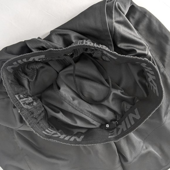 Nike Pro Dri-Fit Youth Shorts Grey Loose Drawstring Elastic Waist Swoosh Pocket - Picture 7 of 13